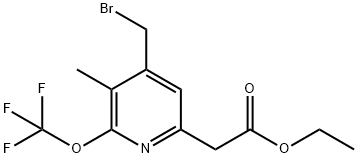 Ethyl 4-(bromomethyl)-3-methyl-2-(trifluoromethoxy)pyridine-6-acetate Structure