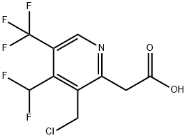 3-(Chloromethyl)-4-(difluoromethyl)-5-(trifluoromethyl)pyridine-2-acetic acid Structure