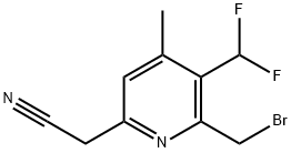 2-(Bromomethyl)-3-(difluoromethyl)-4-methylpyridine-6-acetonitrile Structure