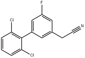 (2',6'-Dichloro-5-fluoro-biphenyl-3-yl)-acetonitrile Structure