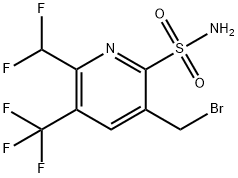 5-(Bromomethyl)-2-(difluoromethyl)-3-(trifluoromethyl)pyridine-6-sulfonamide Structure