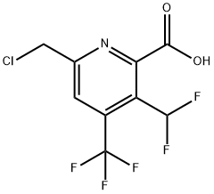 6-(Chloromethyl)-3-(difluoromethyl)-4-(trifluoromethyl)pyridine-2-carboxylic acid Structure