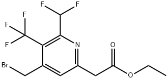 Ethyl 4-(bromomethyl)-2-(difluoromethyl)-3-(trifluoromethyl)pyridine-6-acetate Structure