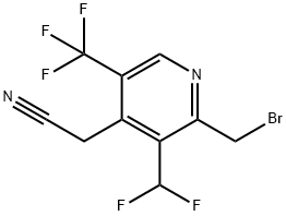 2-(Bromomethyl)-3-(difluoromethyl)-5-(trifluoromethyl)pyridine-4-acetonitrile Structure