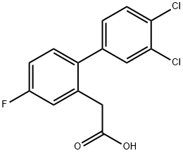 (3',4'-Dichloro-4-fluoro-biphenyl-2-yl)-acetic acid Structure