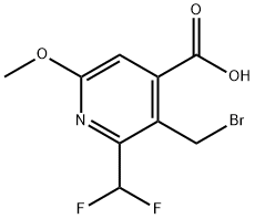 3-(Bromomethyl)-2-(difluoromethyl)-6-methoxypyridine-4-carboxylic acid Structure