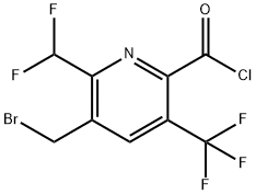 3-(Bromomethyl)-2-(difluoromethyl)-5-(trifluoromethyl)pyridine-6-carbonyl chloride Structure