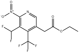 Ethyl 3-(difluoromethyl)-2-nitro-4-(trifluoromethyl)pyridine-5-acetate Structure