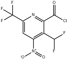 3-(Difluoromethyl)-4-nitro-6-(trifluoromethyl)pyridine-2-carbonyl chloride Structure