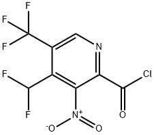 4-(Difluoromethyl)-3-nitro-5-(trifluoromethyl)pyridine-2-carbonyl chloride Structure