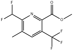 Methyl 2-(difluoromethyl)-3-methyl-5-(trifluoromethyl)pyridine-6-carboxylate Structure