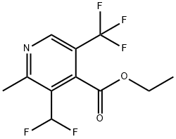 Ethyl 3-(difluoromethyl)-2-methyl-5-(trifluoromethyl)pyridine-4-carboxylate Structure