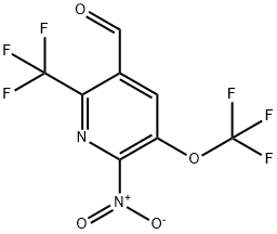 2-Nitro-3-(trifluoromethoxy)-6-(trifluoromethyl)pyridine-5-carboxaldehyde Structure