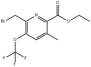 Ethyl 2-(bromomethyl)-5-methyl-3-(trifluoromethoxy)pyridine-6-carboxylate Structure