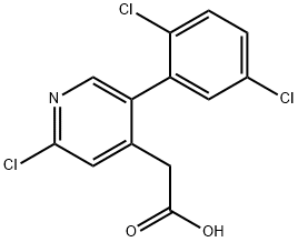 2-Chloro-5-(2,5-dichlorophenyl)pyridine-4-acetic acid Structure