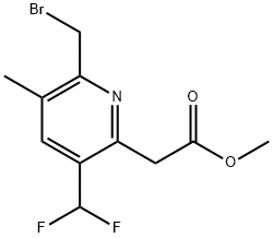 Methyl 2-(bromomethyl)-5-(difluoromethyl)-3-methylpyridine-6-acetate Structure