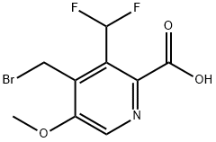 4-(Bromomethyl)-3-(difluoromethyl)-5-methoxypyridine-2-carboxylic acid Structure