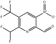 2-(Difluoromethyl)-5-nitro-3-(trifluoromethyl)pyridine-6-carboxaldehyde Structure