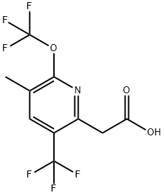 3-Methyl-2-(trifluoromethoxy)-5-(trifluoromethyl)pyridine-6-acetic acid Structure