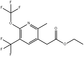 Ethyl 2-methyl-6-(trifluoromethoxy)-5-(trifluoromethyl)pyridine-3-acetate Structure