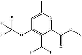 Methyl 3-(difluoromethyl)-6-methyl-4-(trifluoromethoxy)pyridine-2-carboxylate Structure