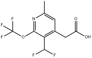 3-(Difluoromethyl)-6-methyl-2-(trifluoromethoxy)pyridine-4-acetic acid Structure