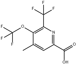 4-Methyl-3-(trifluoromethoxy)-2-(trifluoromethyl)pyridine-6-carboxylic acid Structure