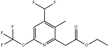 Ethyl 4-(difluoromethyl)-3-methyl-6-(trifluoromethoxy)pyridine-2-acetate Structure