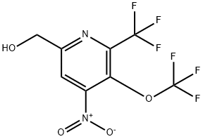 4-Nitro-3-(trifluoromethoxy)-2-(trifluoromethyl)pyridine-6-methanol Structure