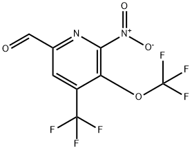 2-Nitro-3-(trifluoromethoxy)-4-(trifluoromethyl)pyridine-6-carboxaldehyde Structure