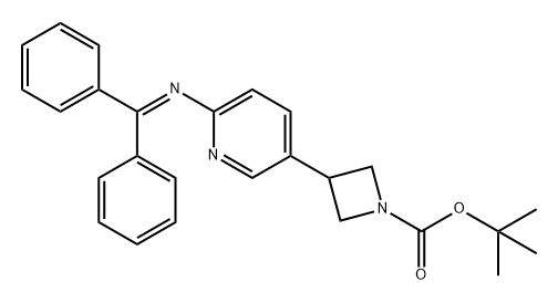 1-Azetidinecarboxylic acid, 3-[6-[(diphenylmethylene)amino]-3-pyridinyl]-, 1,1-dimethylethyl ester Structure