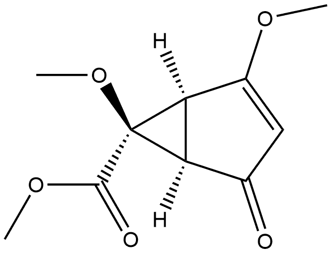 Bicyclo[3.1.0]hex-2-ene-6-carboxylic acid, 2,6-dimethoxy-4-oxo-, methyl ester, [1R-(1α,5α,6β)]- (9CI) Structure