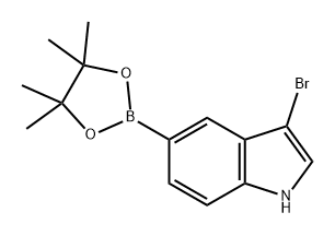 1H-Indole, 3-bromo-5-(4,4,5,5-tetramethyl-1,3,2-dioxaborolan-2-yl)- 구조식 이미지