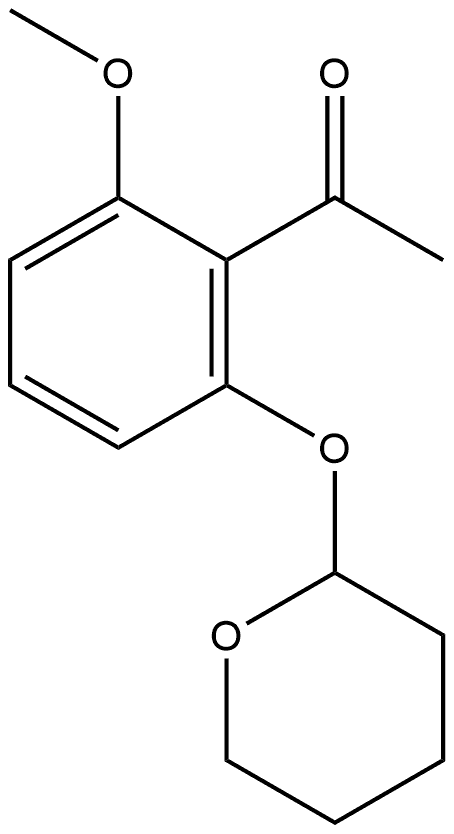 1-[2-Methoxy-6-[(tetrahydro-2H-pyran-2-yl)oxy]phenyl]ethanone Structure