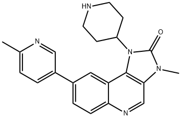 2H-Imidazo[4,5-c]quinolin-2-one, 1,3-dihydro-3-methyl-8-(6-methyl-3-pyridinyl)-1-(4-piperidinyl)- Structure