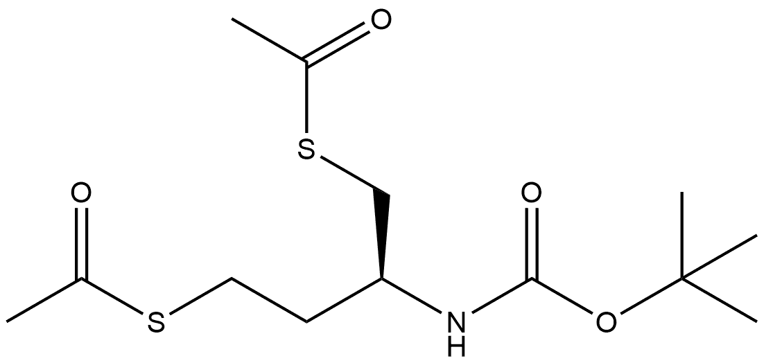 S,S′-[(2S)-2-[[(1,1-Dimethylethoxy)carbonyl]amino]-1,4-butanediyl] diethanethioate Structure