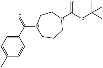 1H-1,4-Diazepine-1-carboxylic acid, hexahydro-4-(4-methylbenzoyl)-, 1,1-dimethylethyl ester Structure