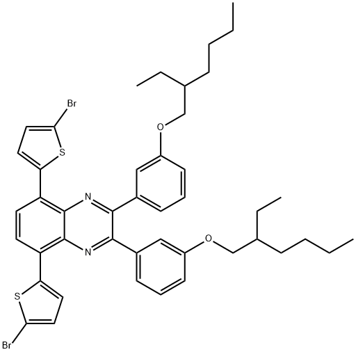 Quinoxaline, 5,8-bis(5-bromo-2-thienyl)-2,3-bis[3-[(2-ethylhexyl)oxy]phenyl]- Structure