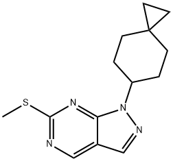 (6-Methylthio)-1-spiro[2,5]oct-6-yl-1H-pyrazolo[3,4-d]pyrimidine Structure