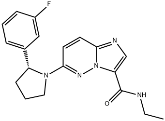 Imidazo[1,2-b]pyridazine-3-carboxamide, N-ethyl-6-[(2R)-2-(3-fluorophenyl)-1-pyrrolidinyl]- Structure