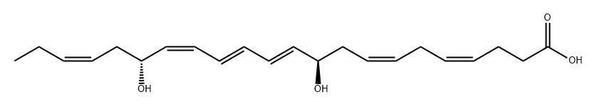 4,7,11,13,15,19-Docosahexaenoic acid, 10,17-dihydroxy-, (4Z,7Z,10R,11E,13E,15Z,17R,19Z)- 구조식 이미지