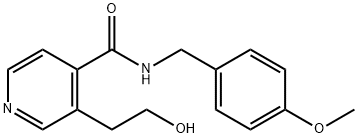 4-Pyridinecarboxamide, 3-(2-hydroxyethyl)-N-[(4-methoxyphenyl)methyl]- Structure