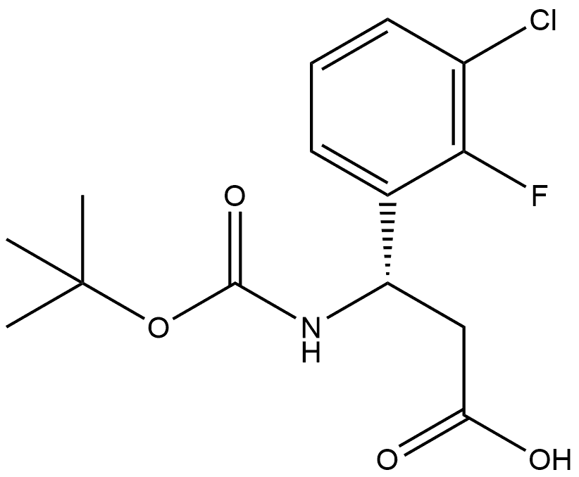 Benzenepropanoic acid, 3-chloro-β-[[(1,1-dimethylethoxy)carbonyl]amino]-2-fluoro-, (βS)- Structure