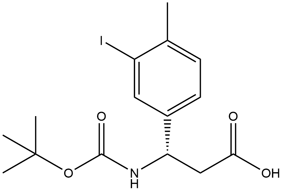 (3S)-3-{[(tert-butoxy)carbonyl]amino}-3-(3-iodo-4-methylphenyl)propanoic acid Structure