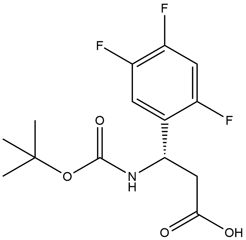 (3S)-3-[(2-methylpropan-2-yl)oxycarbonylamino]-3-(2,4,5-trifluorophenyl)propanoic acid Structure