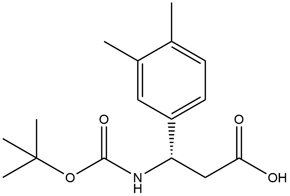 Benzenepropanoic acid, β-[[(1,1-dimethylethoxy)carbonyl]amino]-3,4-dimethyl-, (βS)- Structure