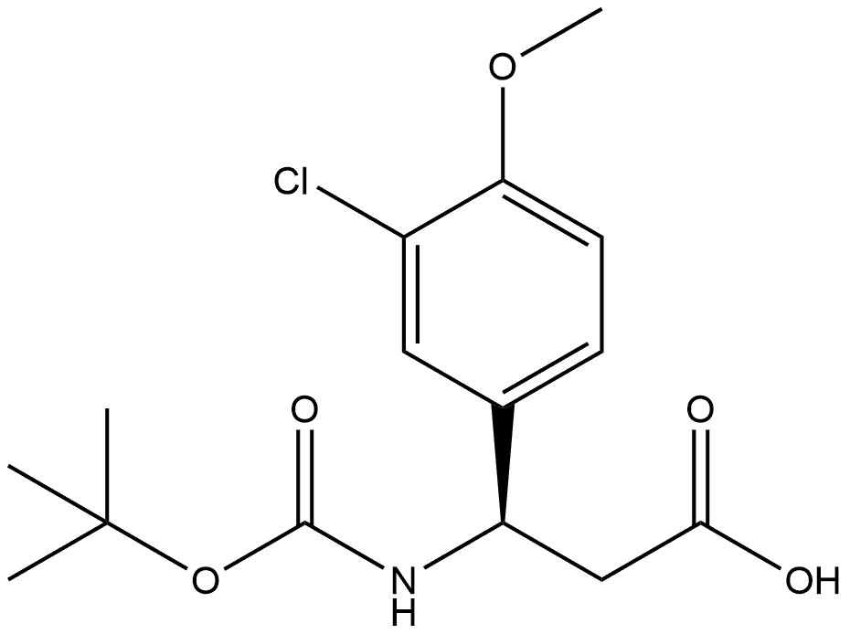 (3R)-3-{[(tert-butoxy)carbonyl]amino}-3-(3-chloro-4-methoxyphenyl)propanoic acid Structure