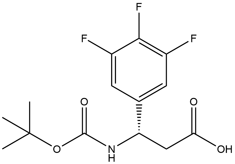 (3S)-3-{[(tert-butoxy)carbonyl]amino}-3-(3,4,5-trifluorophenyl)propanoic acid Structure