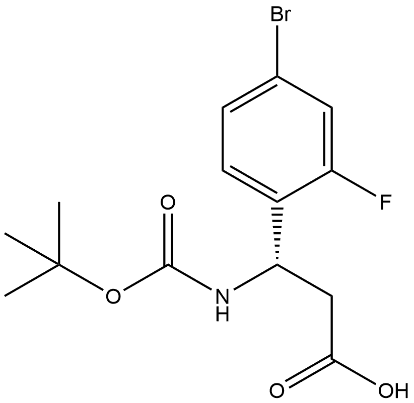 (3S)-3-(4-bromo-2-fluorophenyl)-3-[(2-methylpropan-2-yl)oxycarbonylamino]propanoic acid Structure