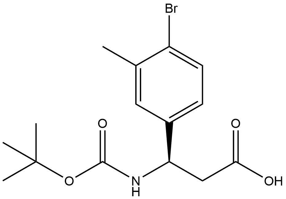 Benzenepropanoic acid, 4-bromo-β-[[(1,1-dimethylethoxy)carbonyl]amino]-3-methyl-, (βR)- Structure